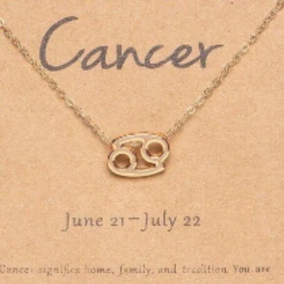 NWT, Cancer Zodiac Sign Gold Charm Necklace - Picture 1 of 1